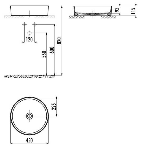 ALMOINA Wash Basin Rounded 45 Ø Beige SP12067